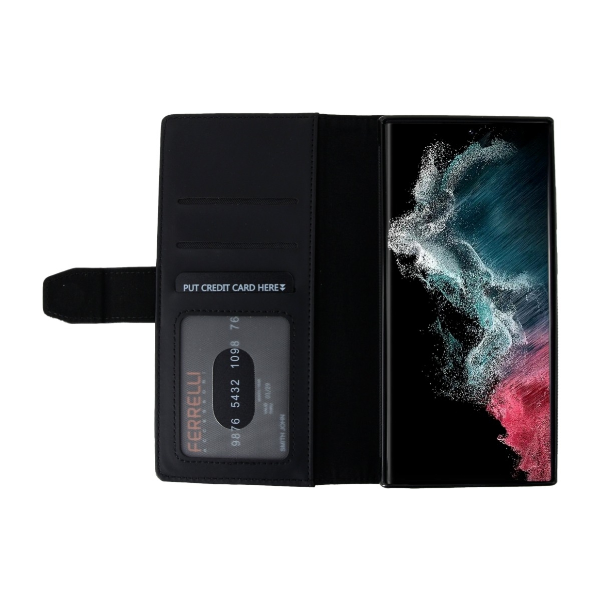 Ferrelli Duo Flip Samsung Galaxy S23 Ultra Etui, sort billede 3