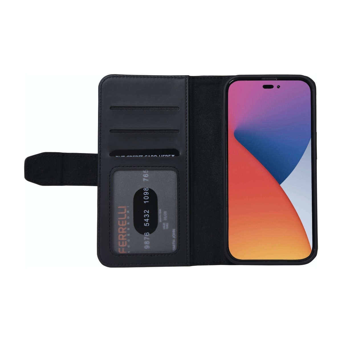 Ferrelli iPhone 15 Pro Duo Flip Cover, sort billede 4