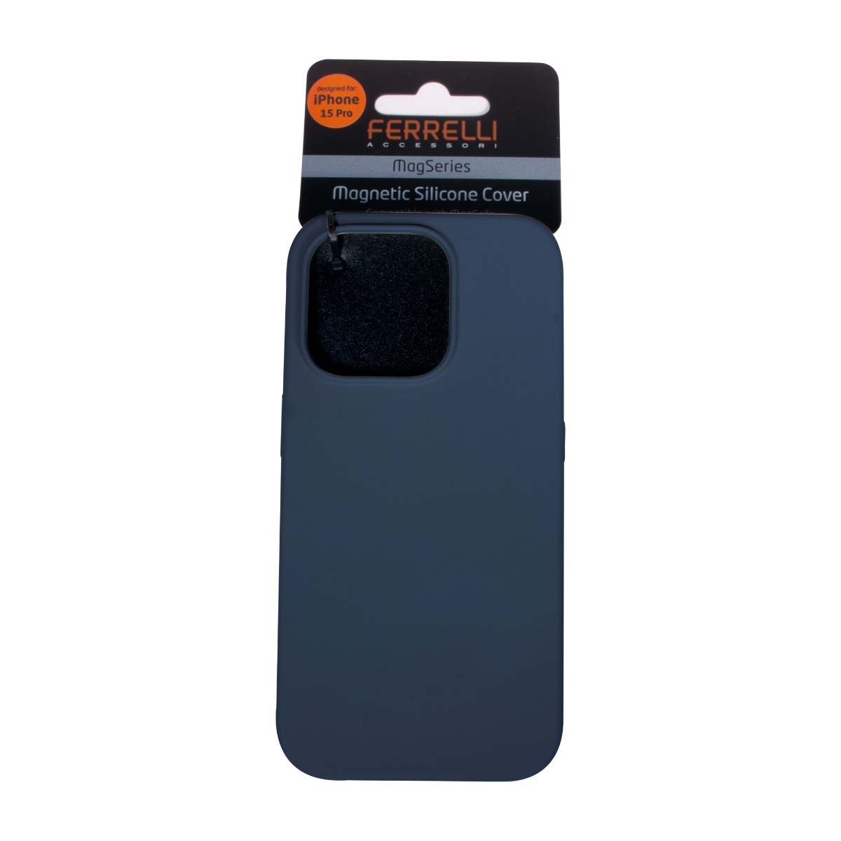 Ferrelli iPhone 15 Pro magnetisk Liquid silikone-cover, blå billede 4