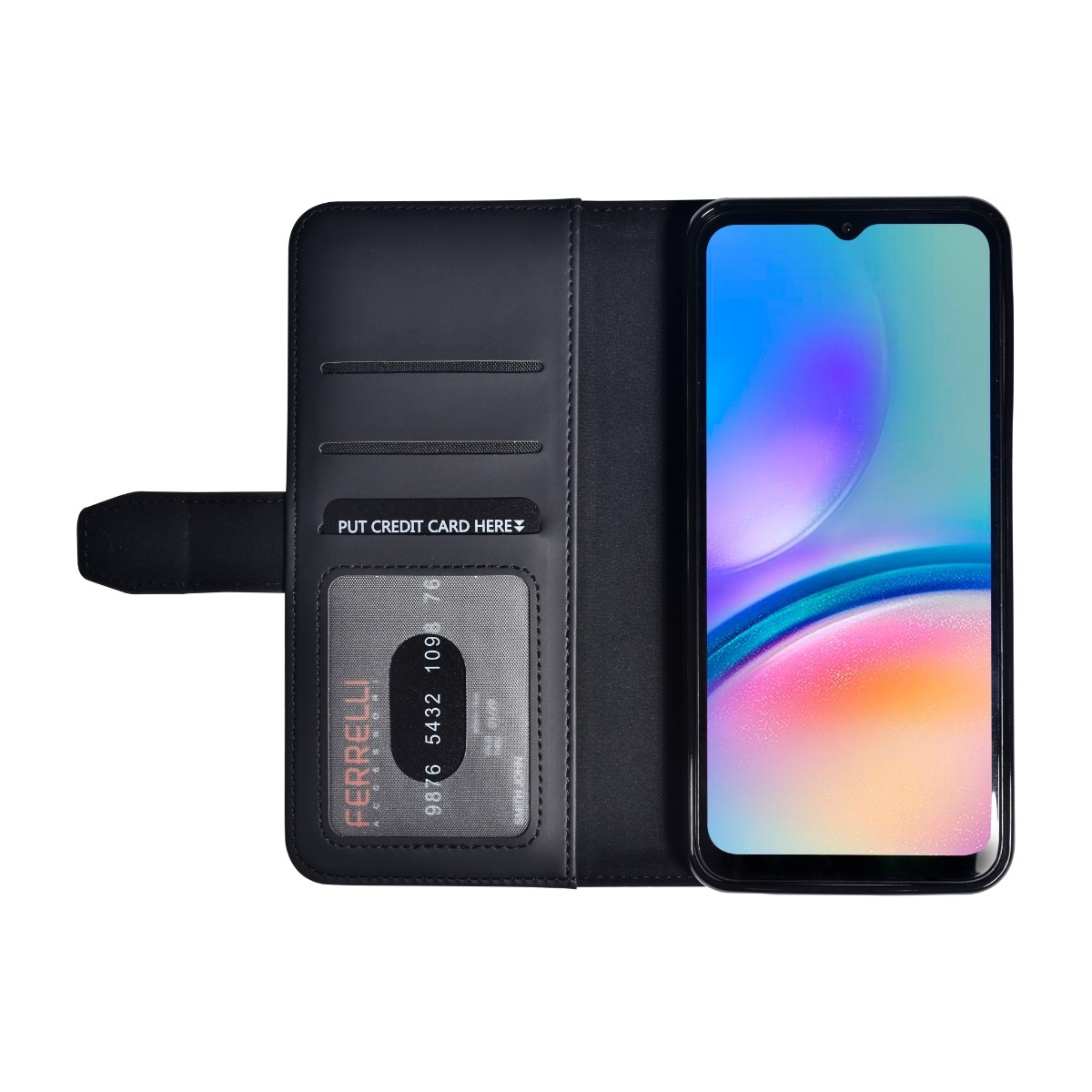 Ferrelli Samsung Galaxy A05S Duo Flip Cover, sort billede 4