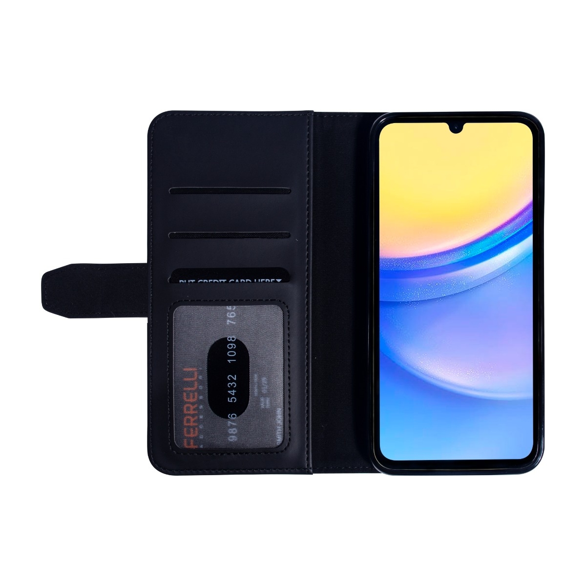 Ferrelli Samsung Galaxy A15 5G/4G Duo Flip Cover, sort billede 4