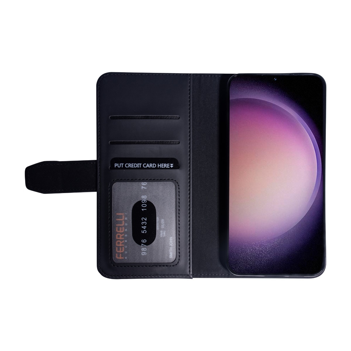Ferrelli Samsung Galaxy A35 Duo Flip Cover, sort billede 4