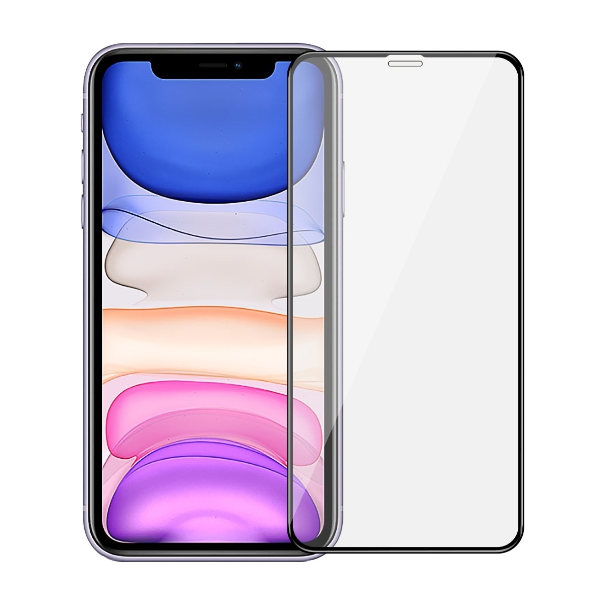 Dacota Platinum iPhone XR / 11 Tiger Glass 3D skærmbeskytter, sort billede 1