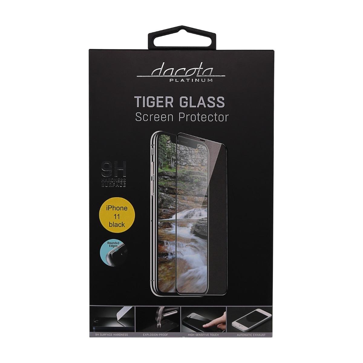 Dacota Platinum iPhone XR / 11 Tiger Glass 3D skærmbeskytter, sort billede 2