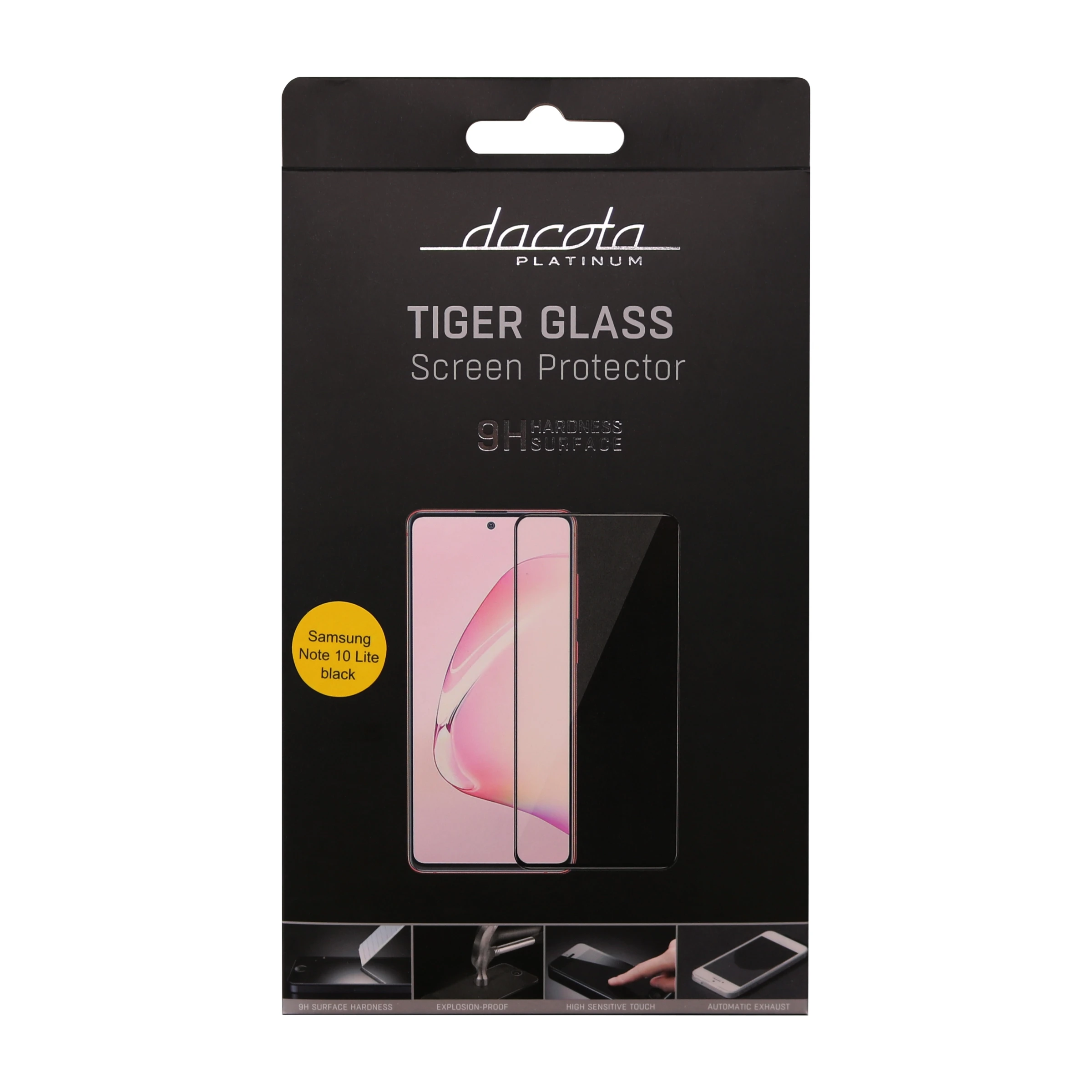 Dacota Platinum Samsung Galaxy NOTE10 Lite Tiger Glass skærmbeskytter, sort billede 2