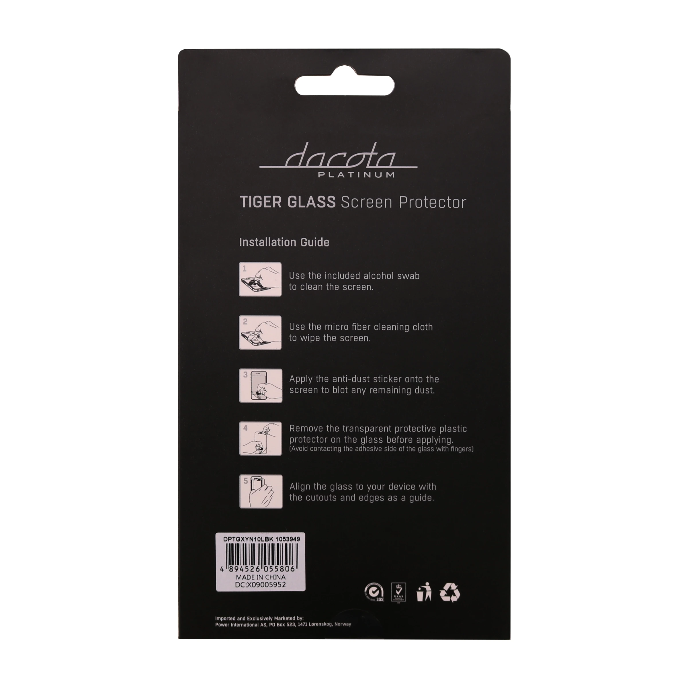 Dacota Platinum Samsung Galaxy NOTE10 Lite Tiger Glass skærmbeskytter, sort billede 3