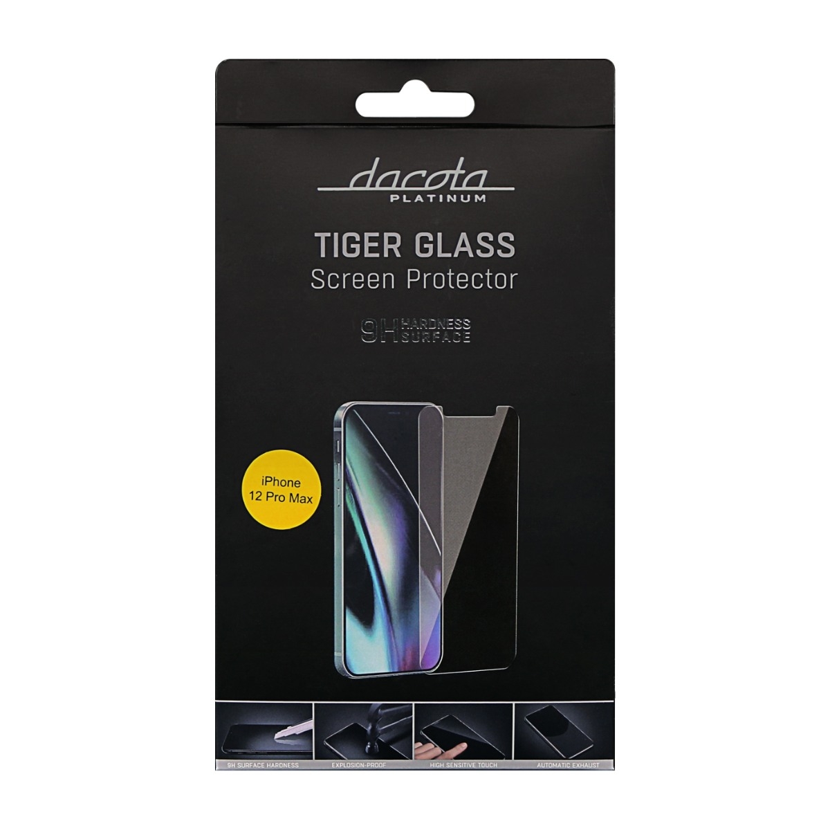 Dacota Platinum iPhone 12 Pro Max Tiger Glass skærmbeskytter, gennemsigtigt billede 2