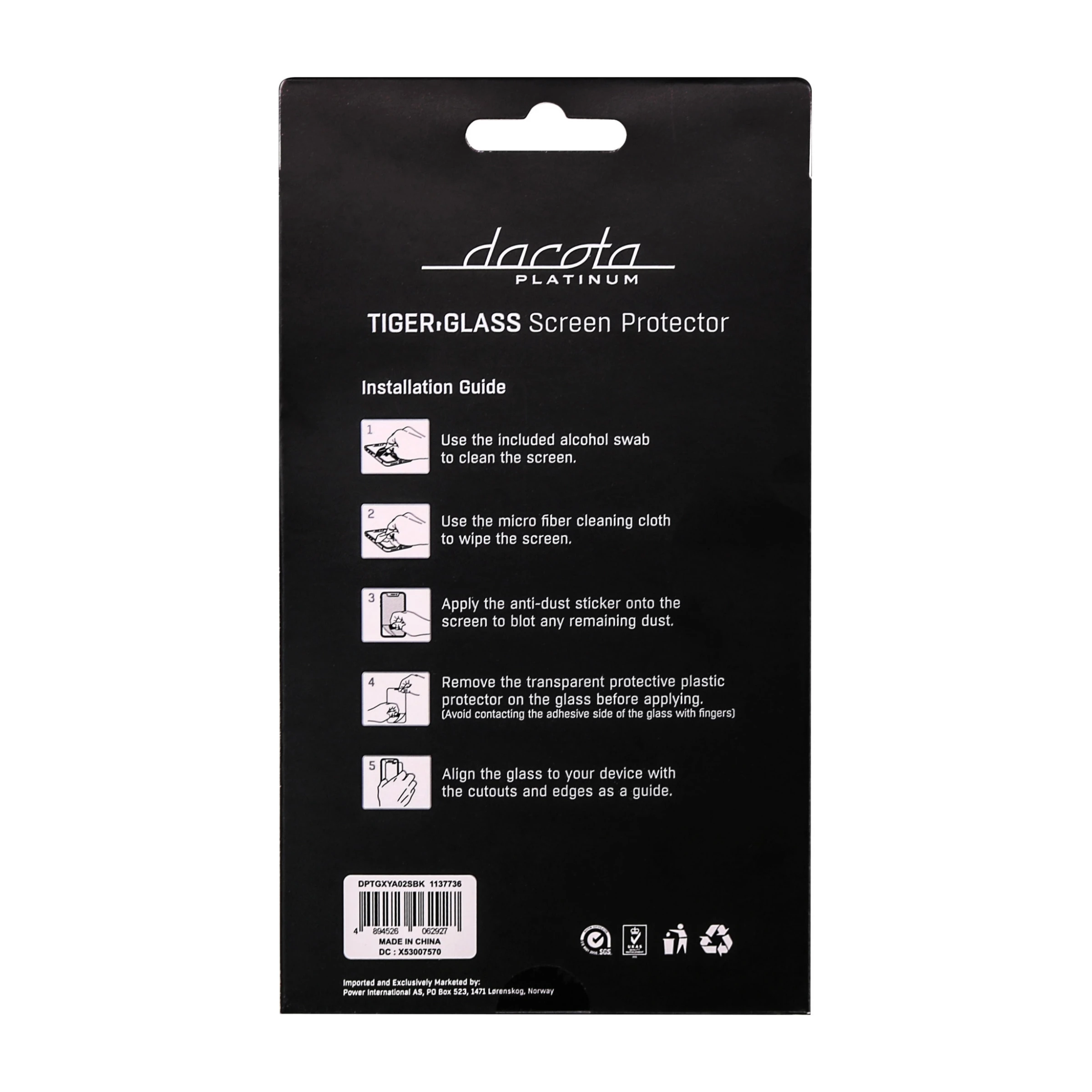 Dacota Platinum Samsung Galaxy A02S/A03S/A03 Tiger Glass skærmbeskytter, sort billede 3