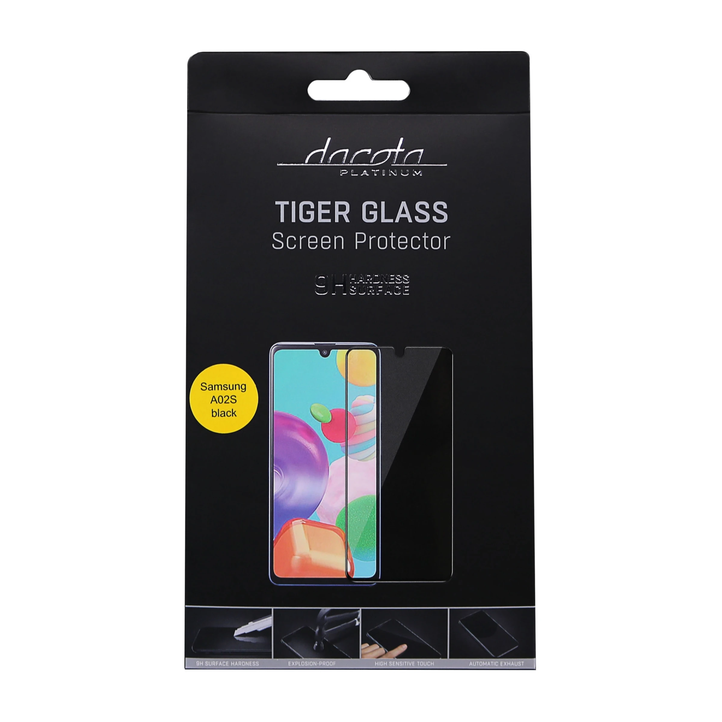 Dacota Platinum Samsung Galaxy A02S/A03S/A03 Tiger Glass skærmbeskytter, sort billede 2