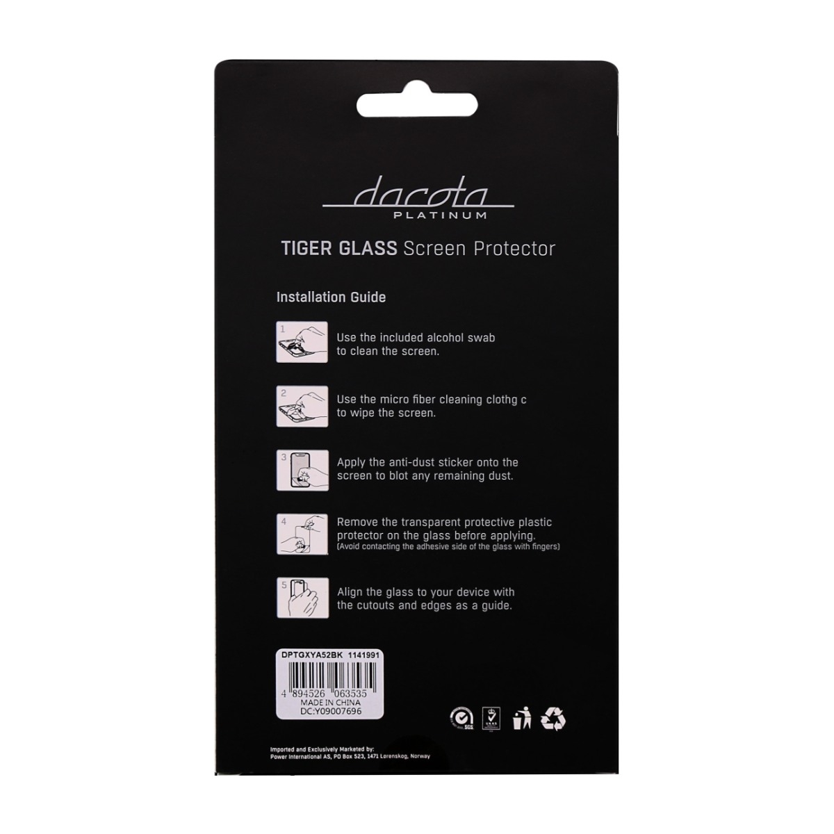 Dacota Platinum Samsung Galaxy A53/A52/A52S 5G Tiger Glass skærmbeskytter, sort billede 3