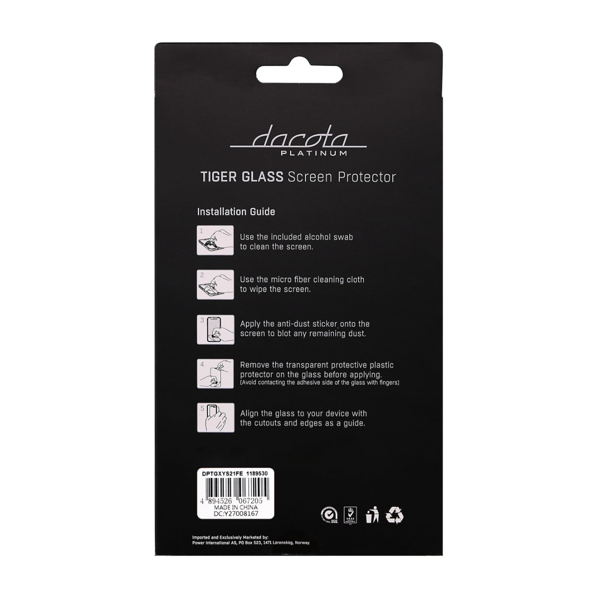 Dacota Platinum Samsung Galaxy S21 Fe Tiger Glass skærmbeskytter, sort billede 3