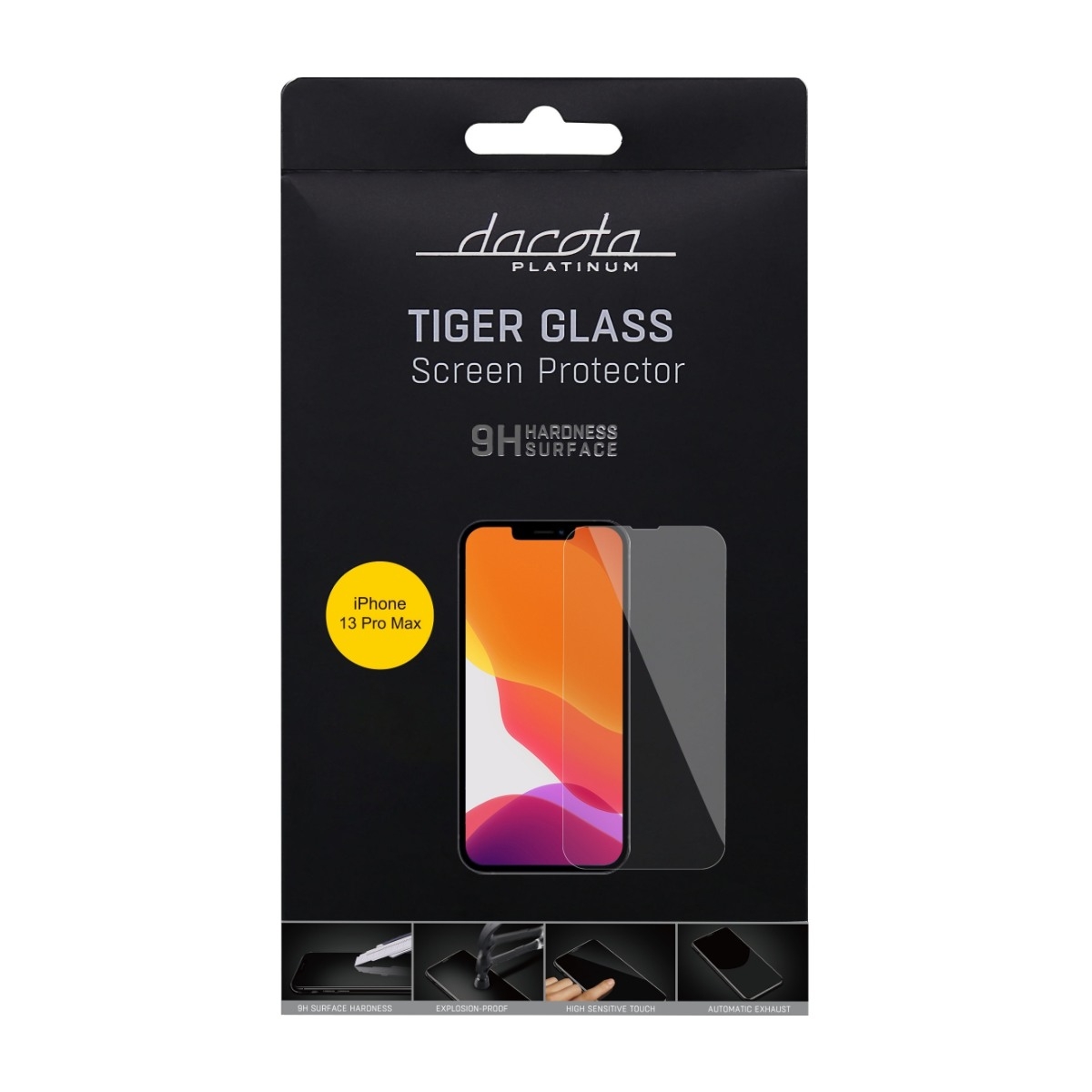 Dacota Platinum iPhone 14 Plus/13 Pro Max Tiger Glass skærmbeskytter, gennemsigtigt billede 3