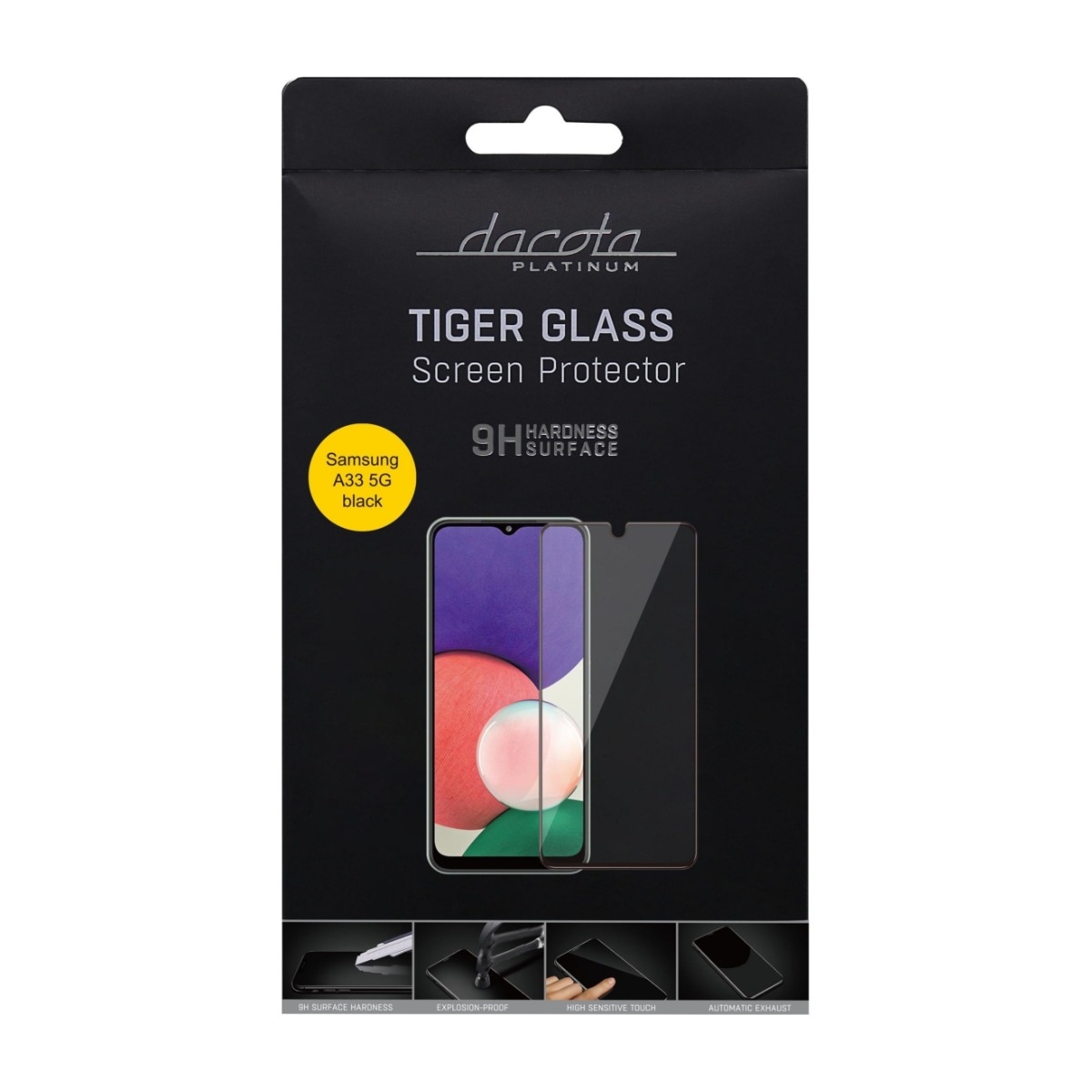 Dacota Platinum Samsung Galaxy A33 5G Tiger Glass skærmbeskytter, sort billede 2