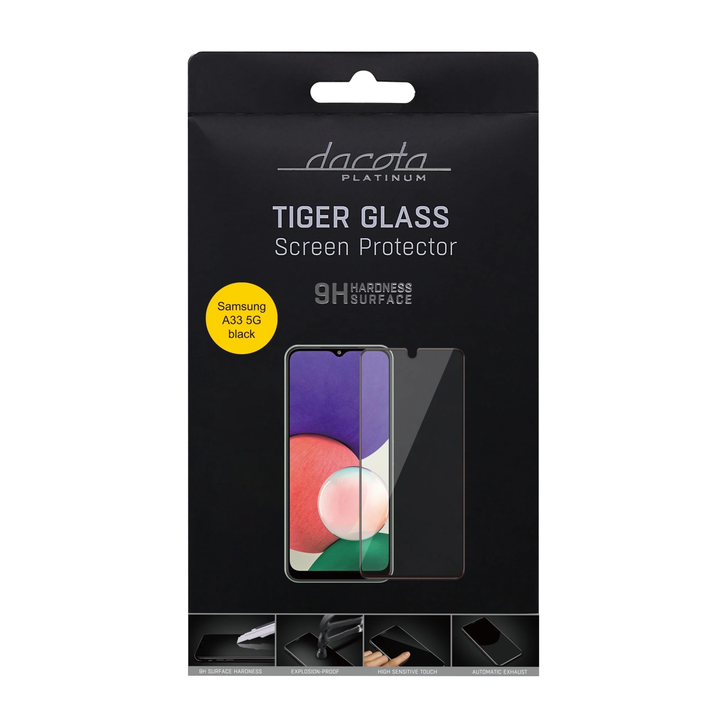 Dacota Platinum Samsung Galaxy A33 5G Tiger Glass skærmbeskytter, sort billede 3
