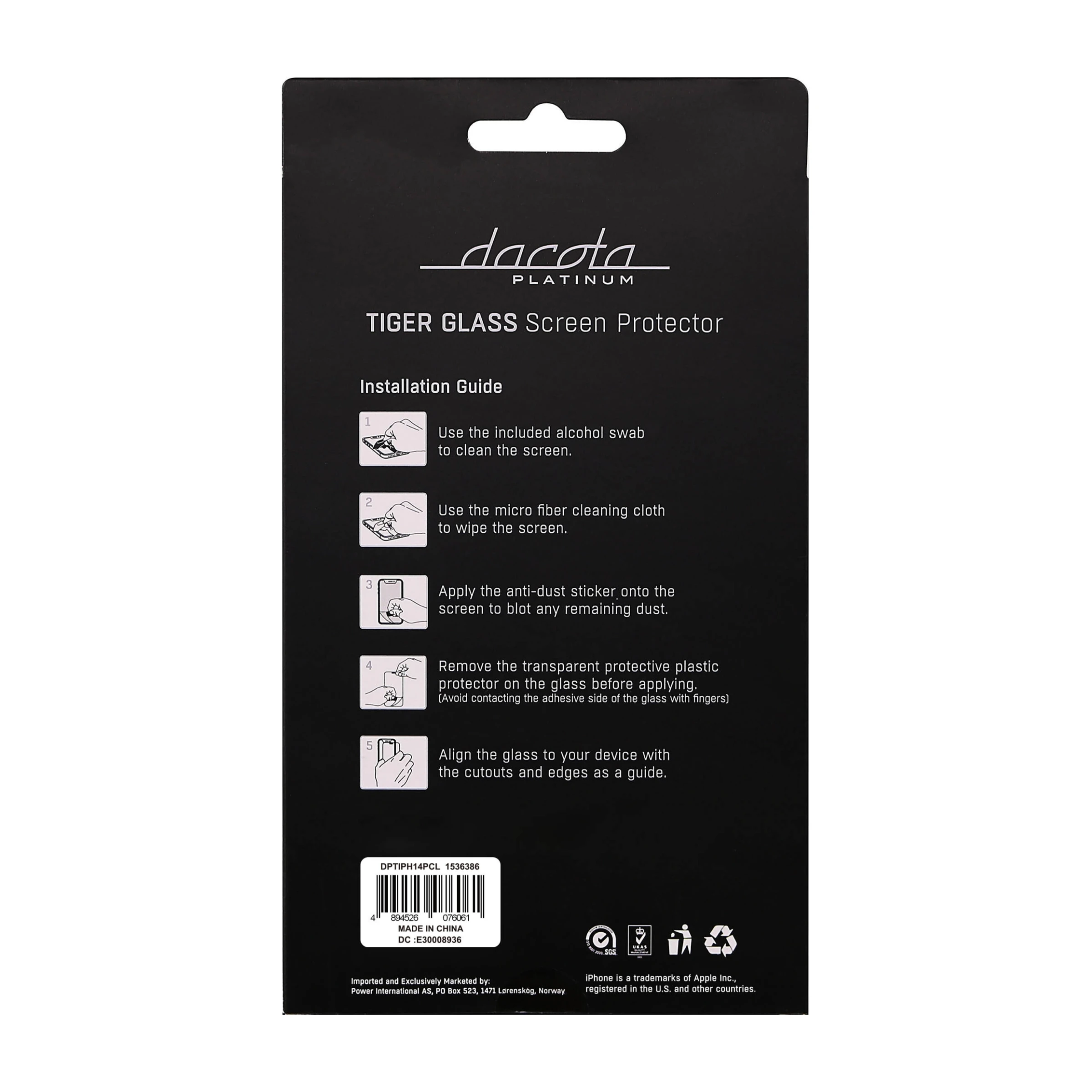 Dacota Platinum iPhone 14 Pro Tiger Glass skærmbeskytter, gennemsigtigt billede 3