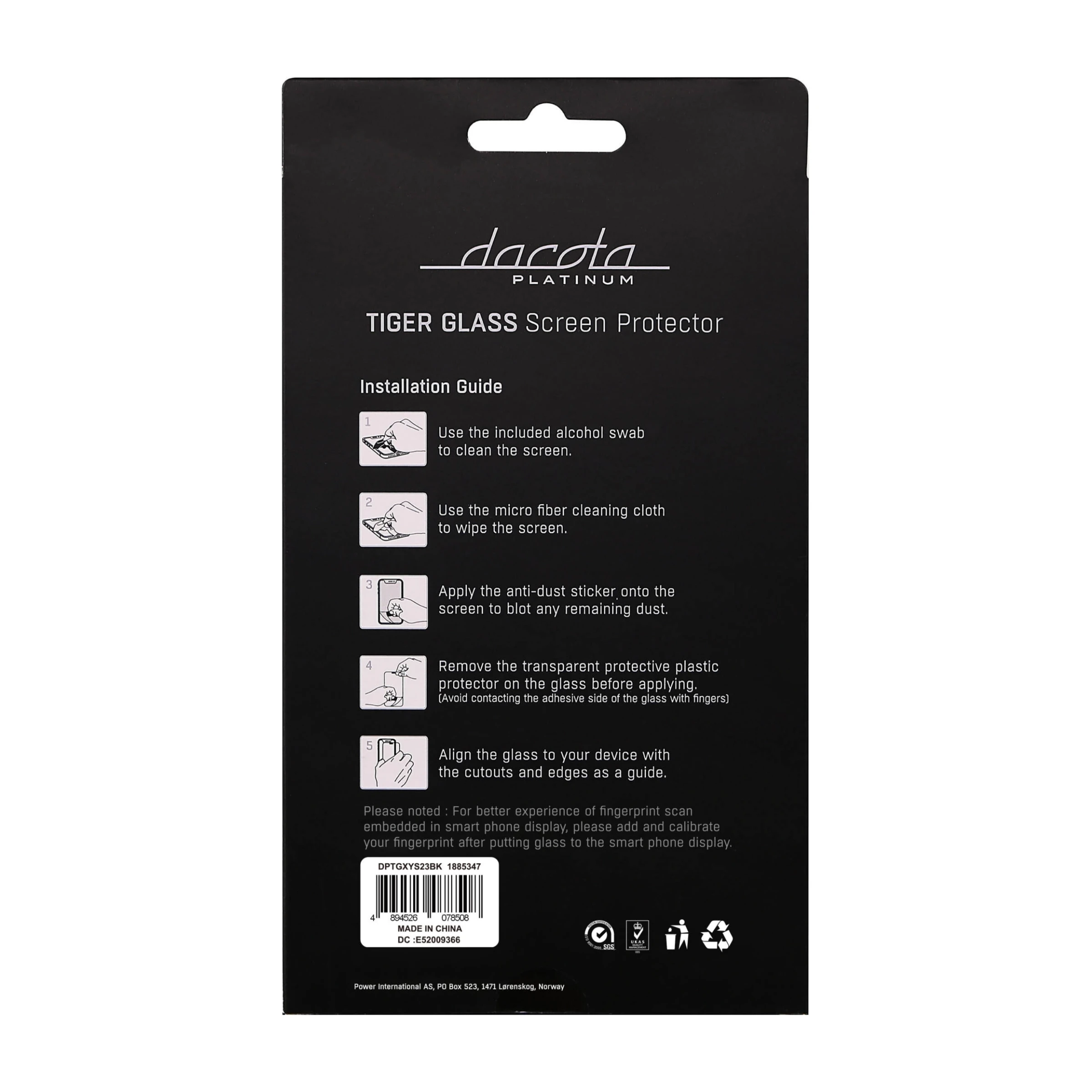 Dacota Platinum Samsung Galaxy S23 Tiger Glass 3D skærmbeskytter, sort billede 4
