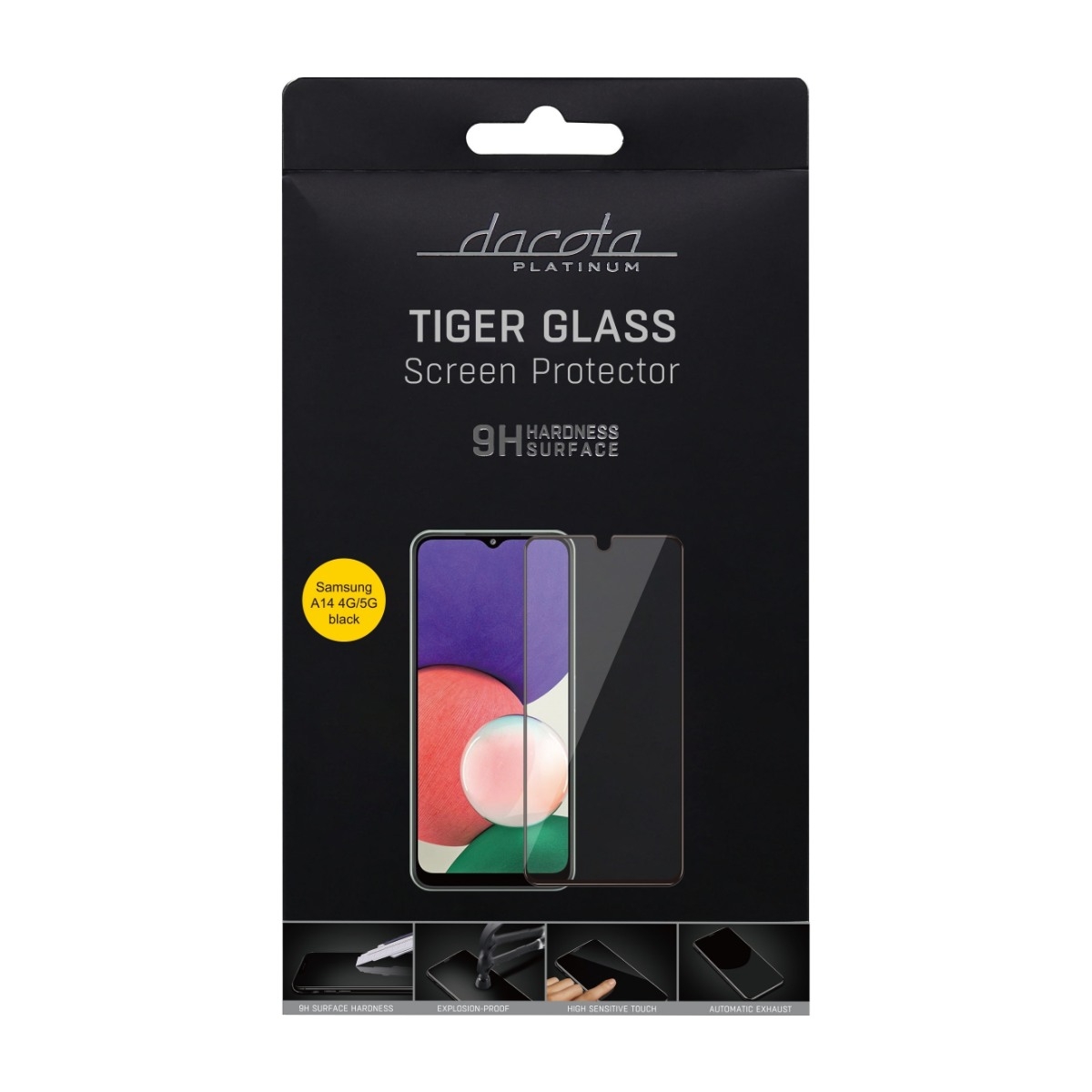 Dacota Platinum Samsung Galaxy A14 Lte/5G Tiger Glass skærmbeskytter, sort billede 2