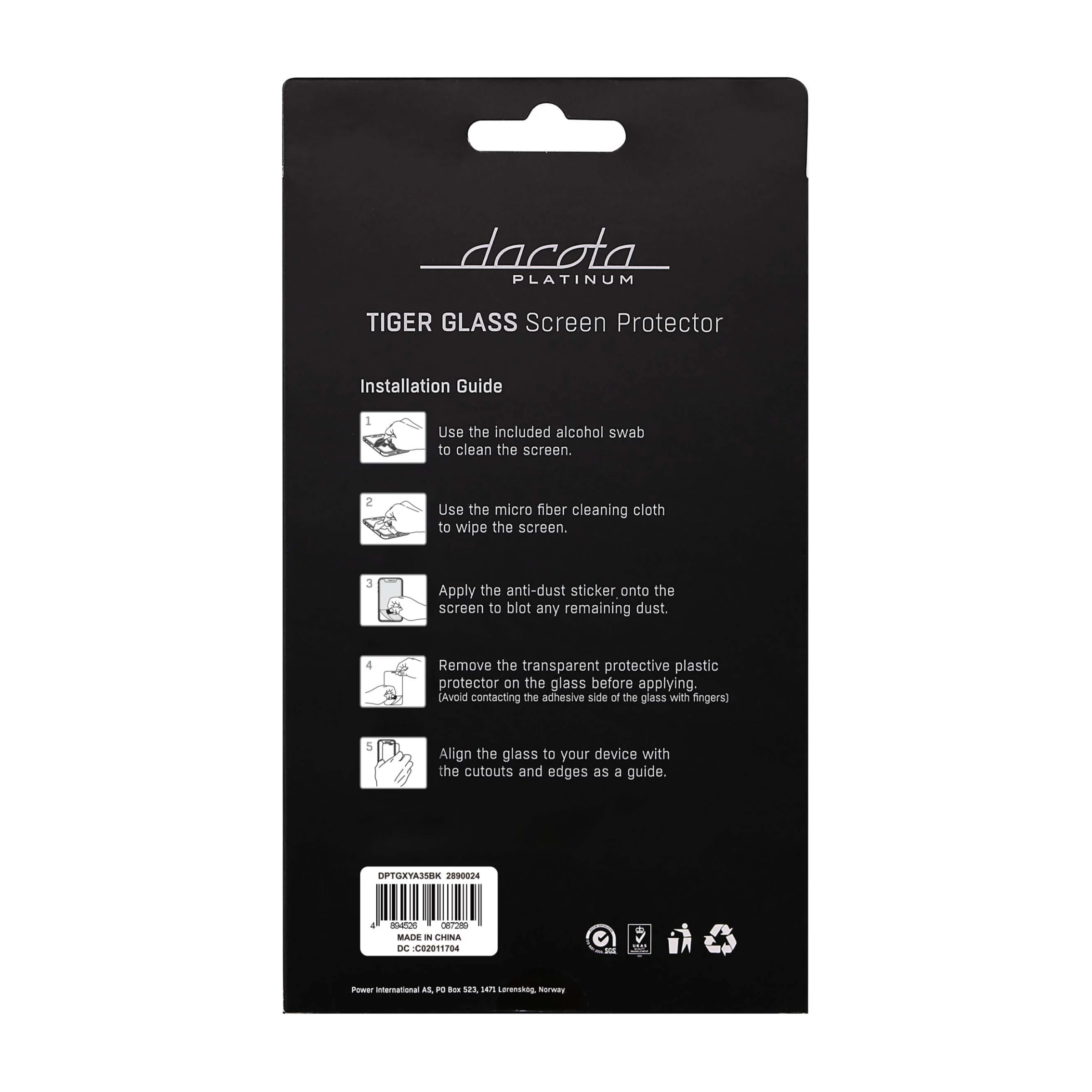 Dacota Platinum Samsung Galaxy A55/A35 Tiger Glass skærmbeskytter, sort billede 4