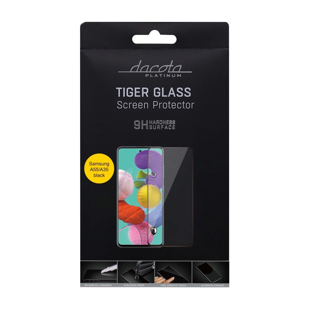 Dacota Platinum Samsung Galaxy A55/A35 Tiger Glass skærmbeskytter, sort billede 3