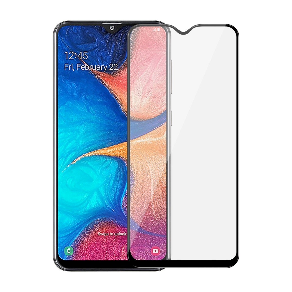 Dacota Platinum Samsung Galaxy A20E Tiger Glass skærmbeskytter, sort billede 1