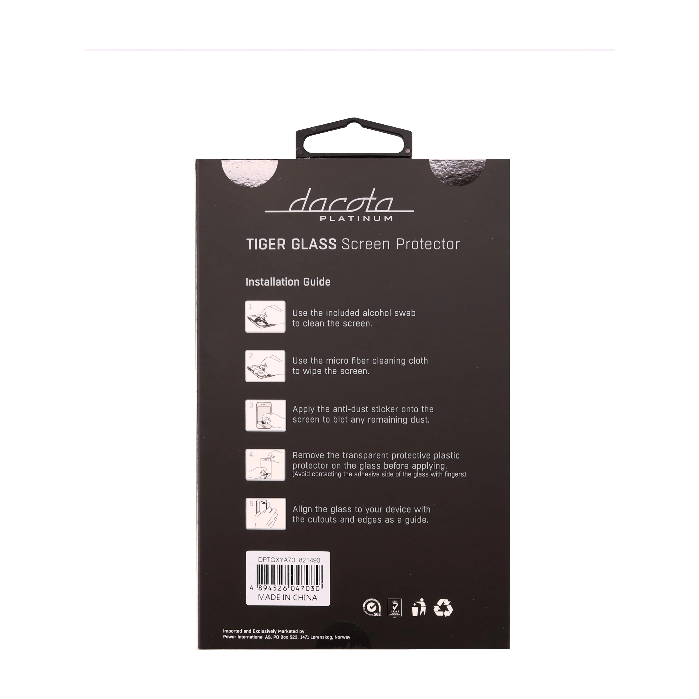 Dacota Platinum Samsung Galaxy A70 Tiger Glass skærmbeskytter, sort billede 3