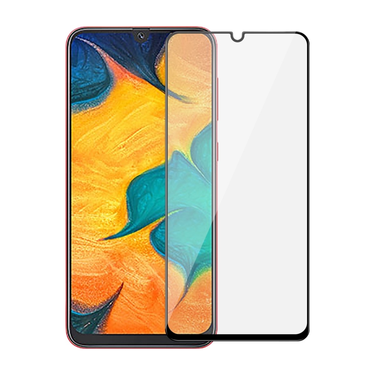 Dacota Platinum Samsung Galaxy A30/A30S/A50 Tiger Glass skærmbeskytter, sort billede 1