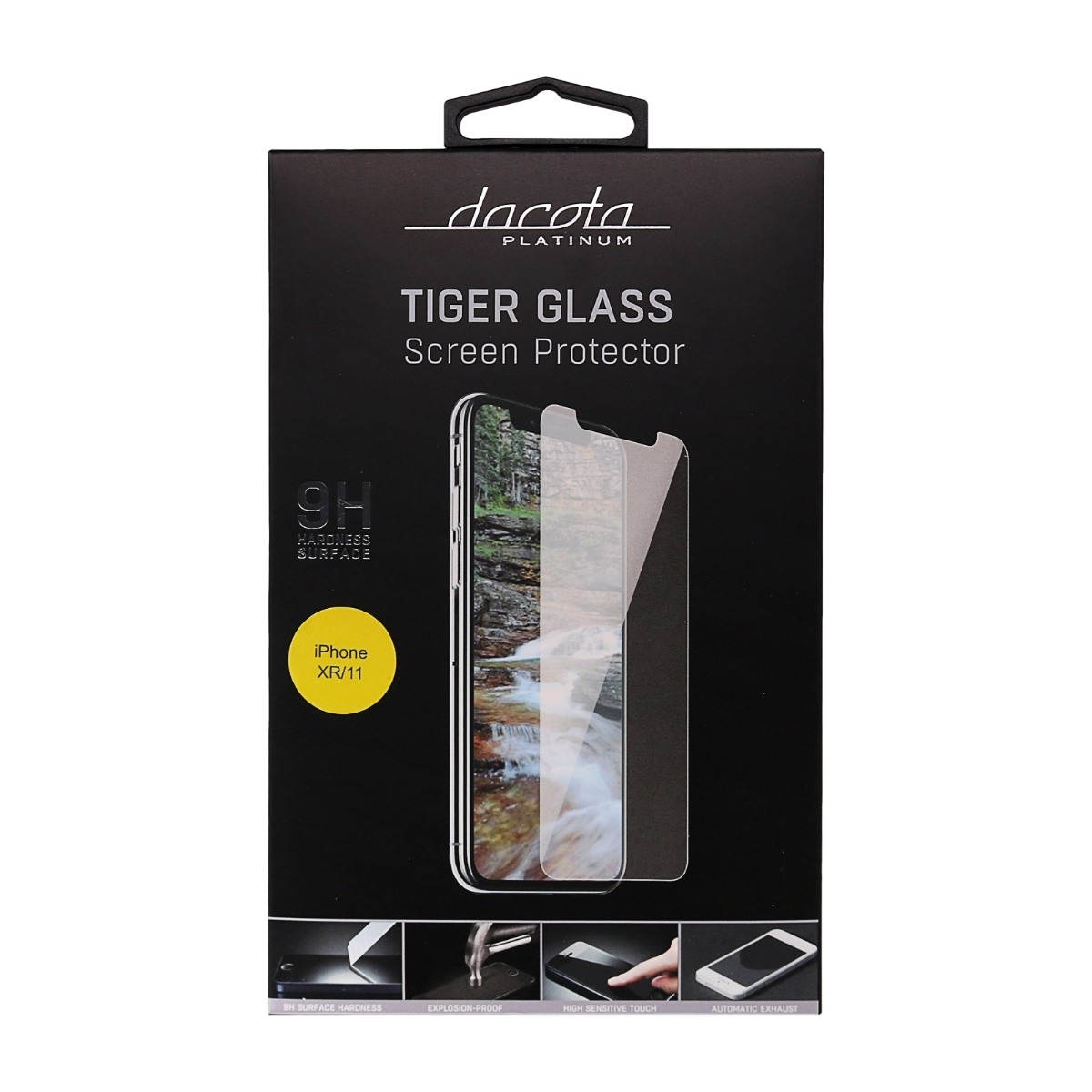 Dacota Platinum iPhone XR/11 Tiger Glass skærmbeskytter, gennemsigtigt billede 2