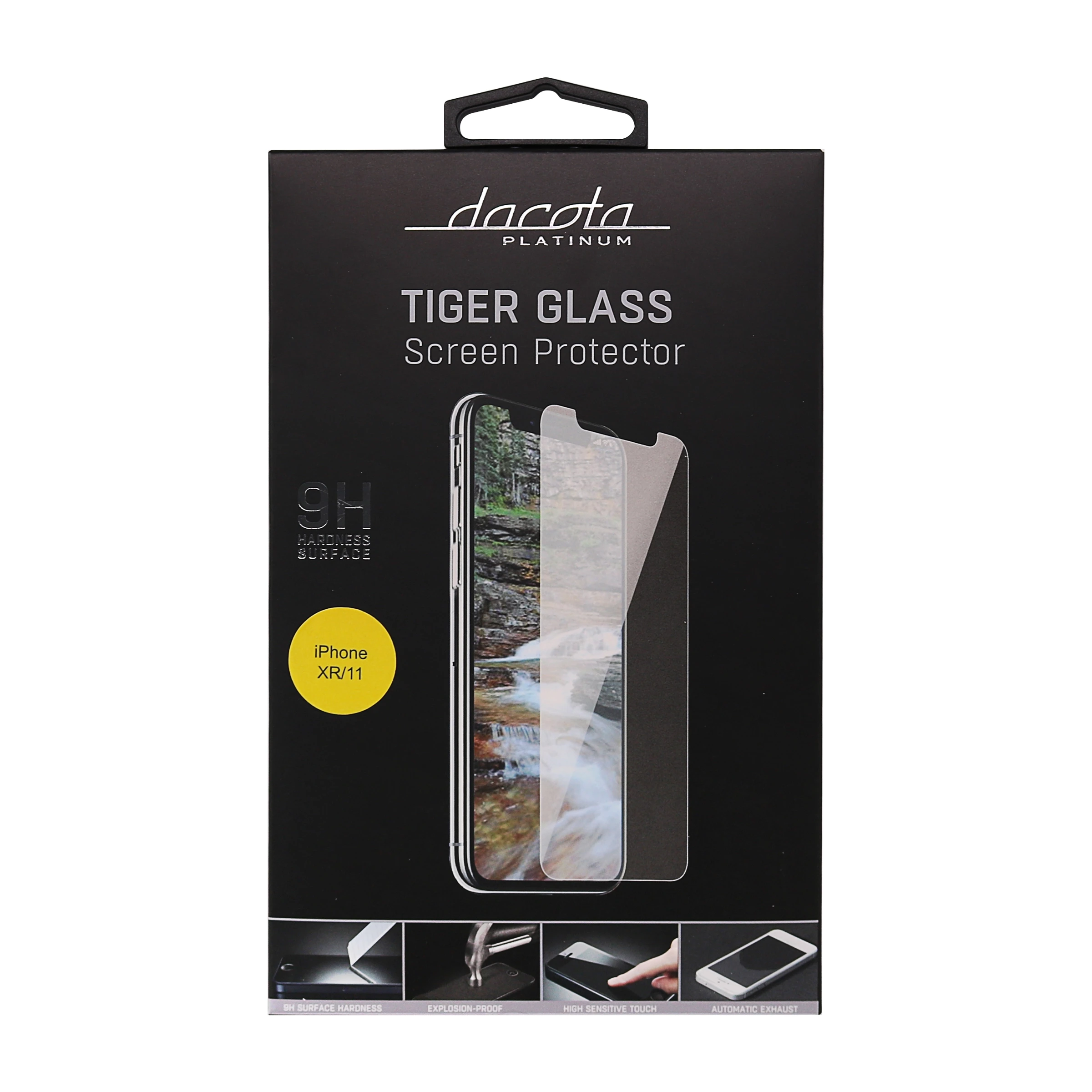 Dacota Platinum iPhone XR/11 Tiger Glass skærmbeskytter, gennemsigtigt billede 4