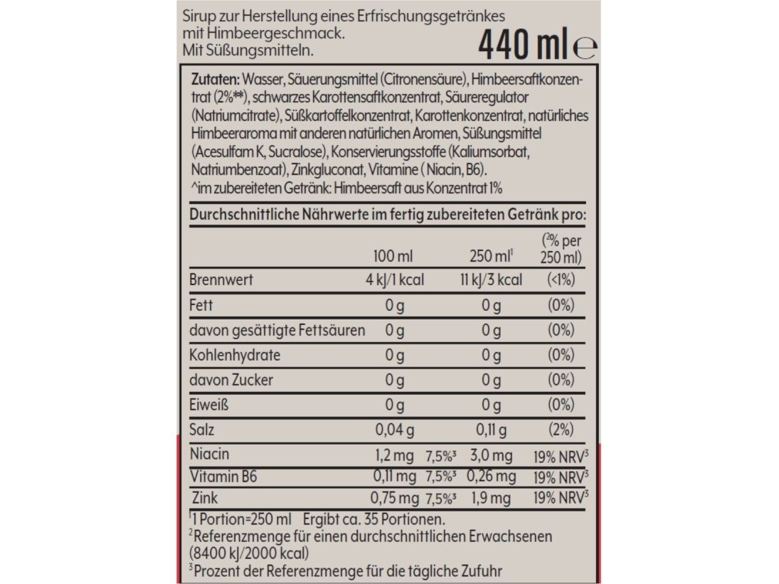 Sirupas gazuotų gėrimų gaminimo aparatui SodaStream, Avietė Zero, 440 ml billede 2