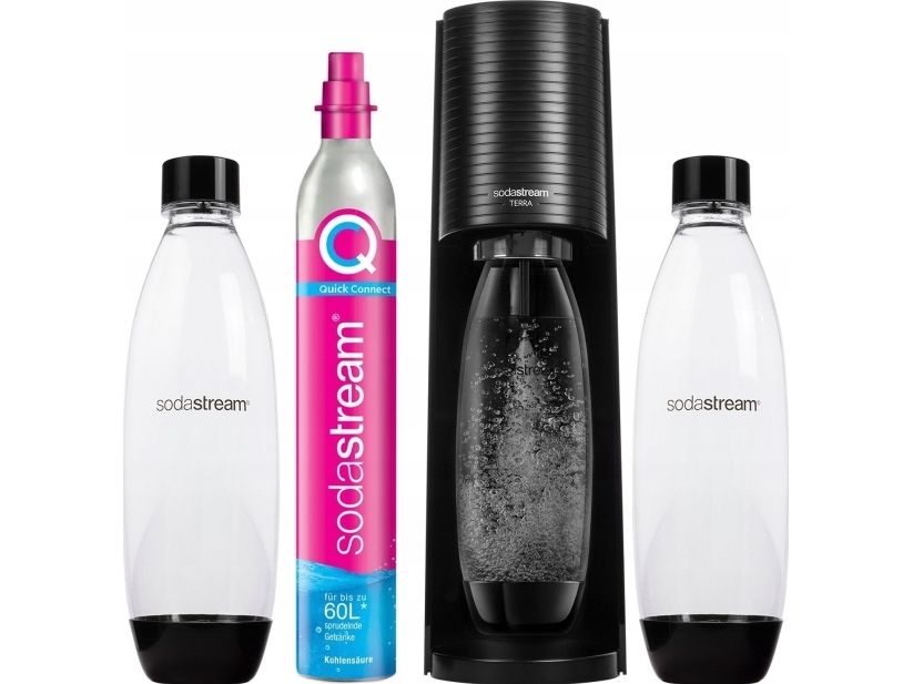 Gazuotų gėrimų gaminimo aparato SodaStream Terra rinkinys, juodas billede 2