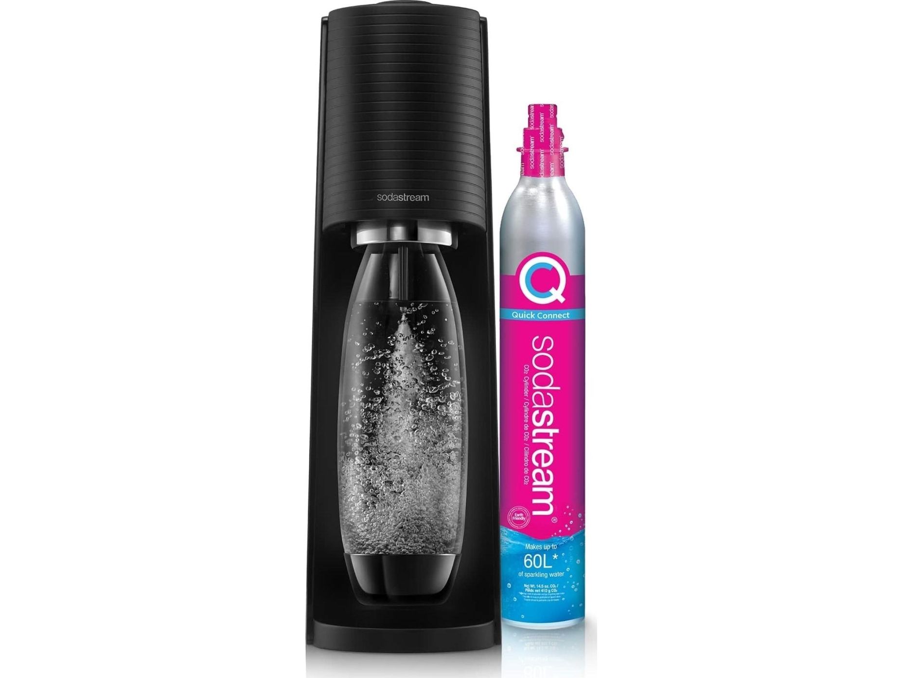 Gazuotų gėrimų gaminimo aparato SodaStream Terra rinkinys, juodas