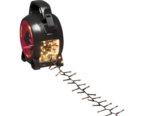 Konstsmide varm hvid 200 LED cluster kabeltromle lyskæde billede 1