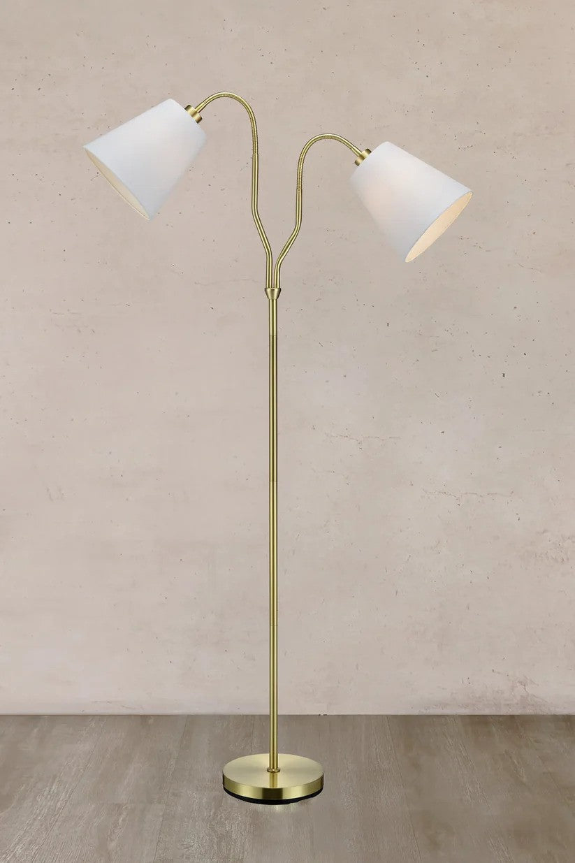 Markslöjd Modena Gulvlampe Messing/Hvid billede 3