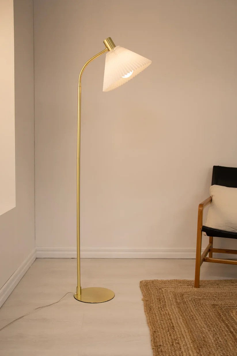 Markslöjd Mira Gulvlampe Messing/Hvid billede 4