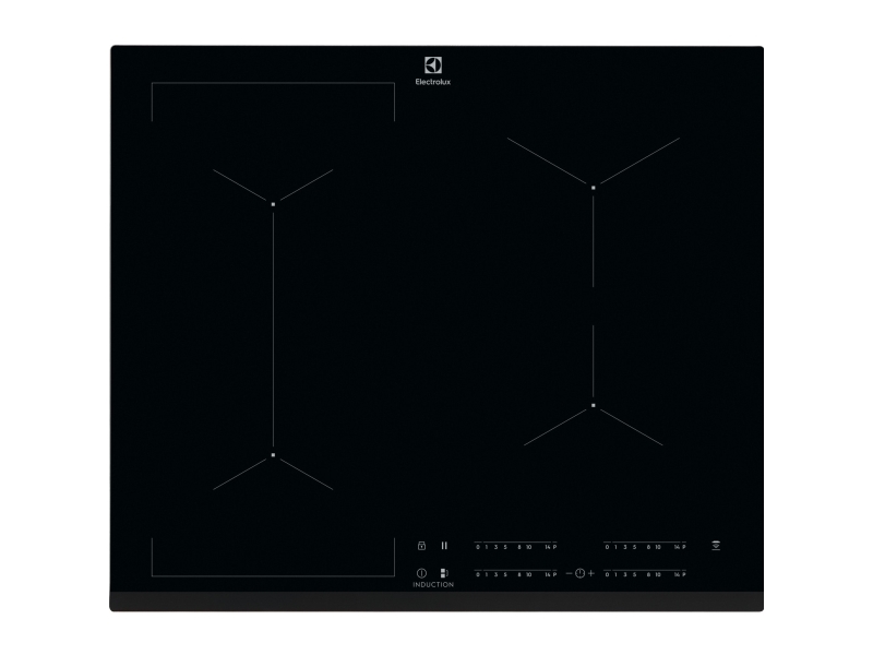 Electrolux EIV634, Sort, Indbygget, 60 cm, Zone induktionskogeplade, Glas, 4 zone(s)