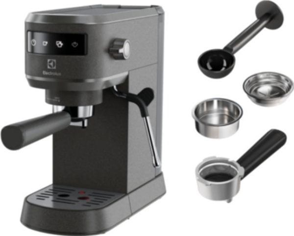 Electrolux E6EC1-6BST, Espressomaskine, 1 L, Kaffekapsel, Malet kaffe, 1450 W, Sort