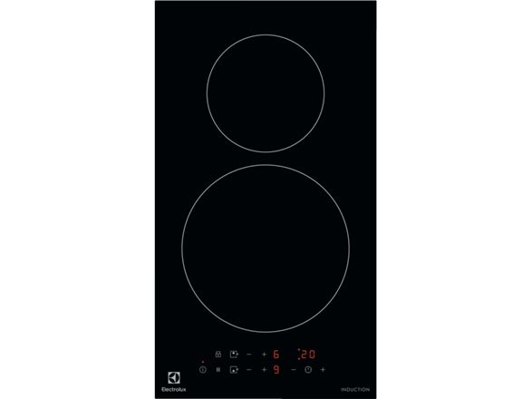 Electrolux Domino LIT30230C - Induktions kogeplade - 2 plader - Niche - bredde: 27 cm - dybde: 49 cm - sort