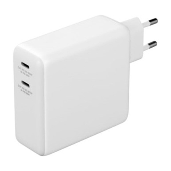 Deltaco 60 W GaN vægoplader med powerbank 2 porte billede 3