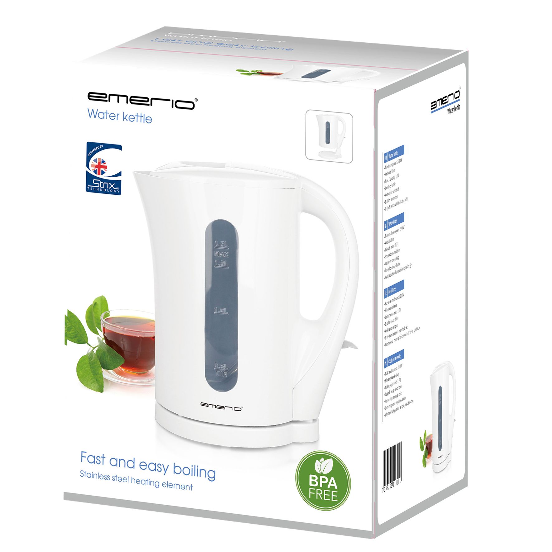 Emerio Elkedel WK-123483.1 - Hvid - 2200 W