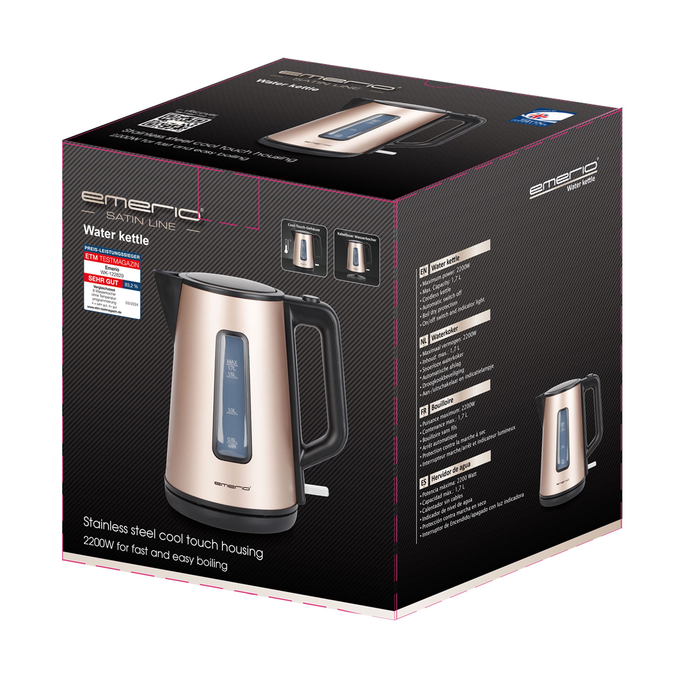Emerio Elkedel WK-122829.8 - Guld - 2200 W