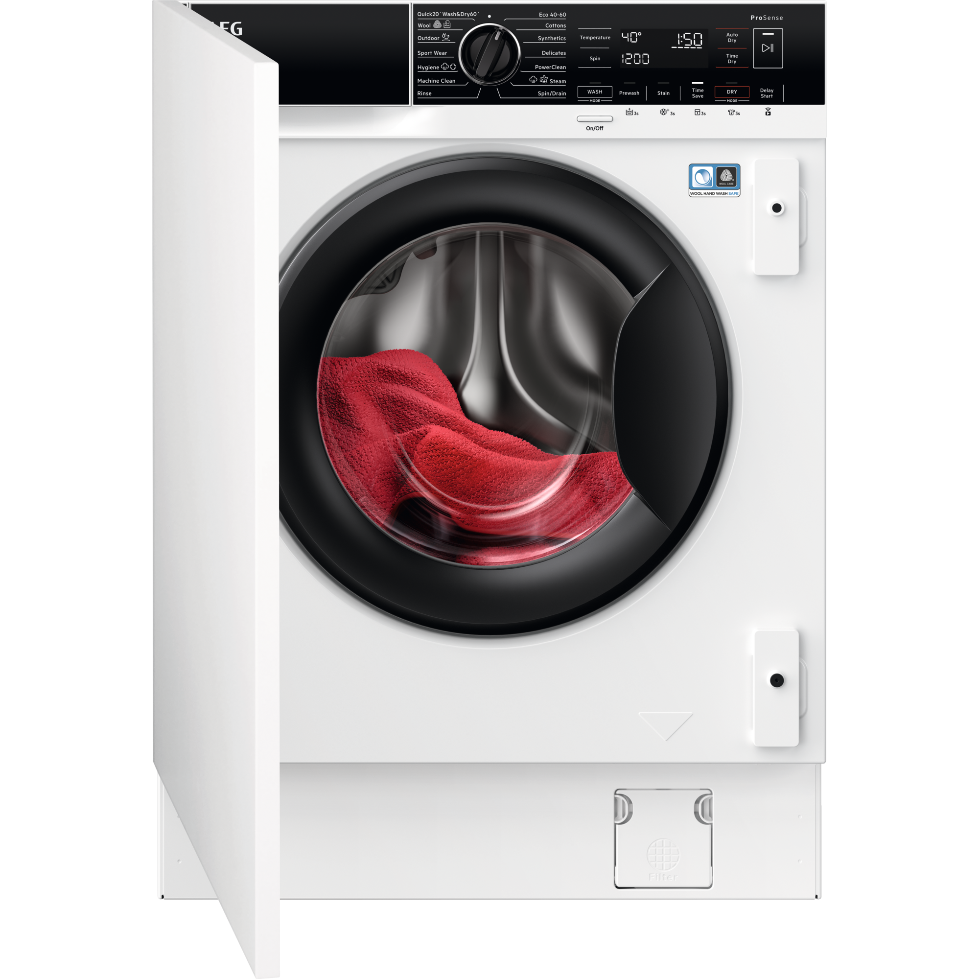 AEG L8WBI864T3 Vaske/tørremaskine til integrering