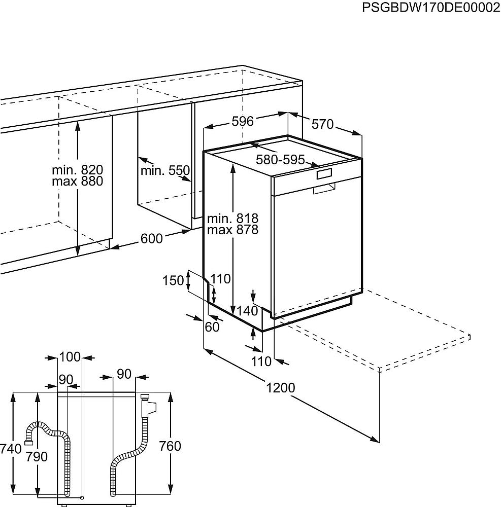 Electrolux ESA17200UW Opvaskemaskine til indbygning - 7333394038070 billede 5