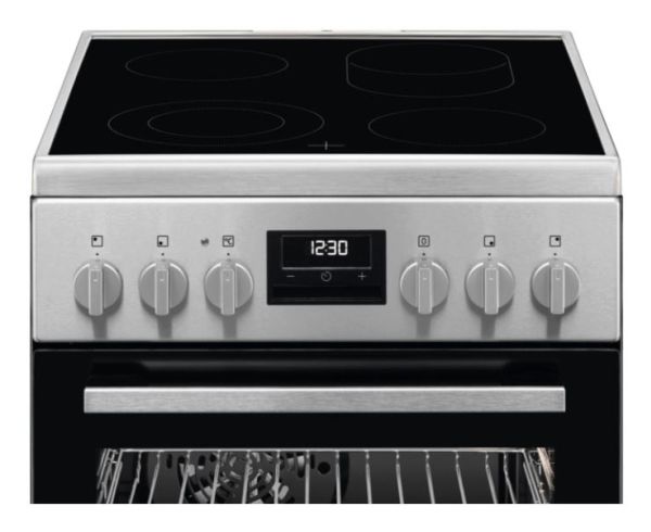 AEG CCB544BGBM, Fritstående komfur, Sort, Hvid, Dreje, Hvid, Front, Bund billede 2