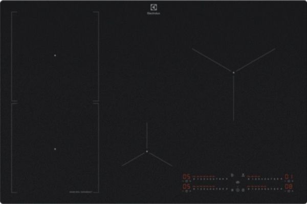 Electrolux EIS82453IZ, Sort, Indbygget, 80 cm, Zone induktionskogeplade, Keramisk, 4 zone(s)