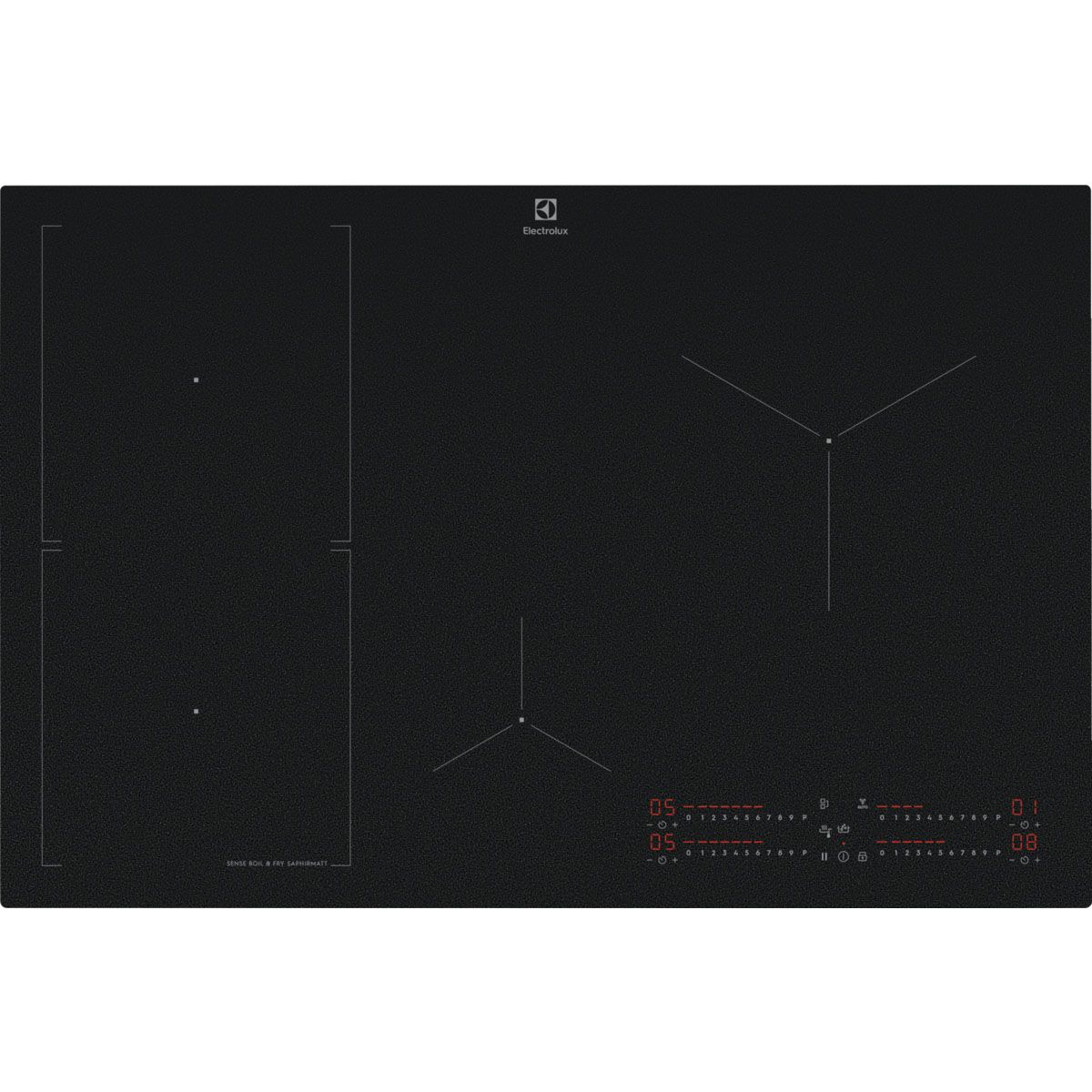 Electrolux EIS87453IZ, Sort, Indbygget, 77 cm, Zone induktionskogeplade, Keramisk, 4 zone(s) billede 1
