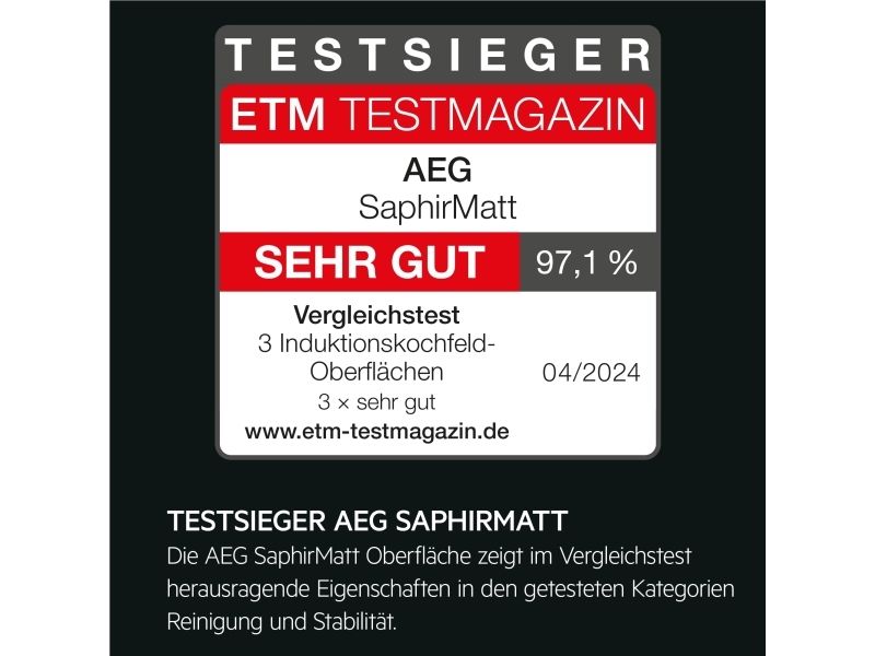 AEG TK85IM0FSZ, Sort, Indbygget, 83 cm, Zone induktionskogeplade, Keramisk, 5 zone(s) billede 3