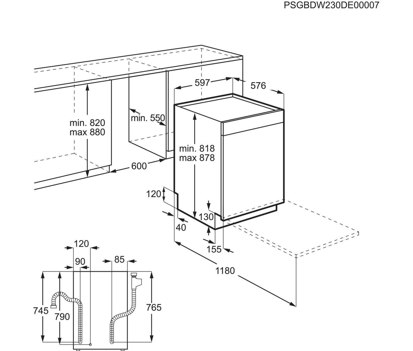 AEG FBB65707PW Opvaskemaskine billede 8