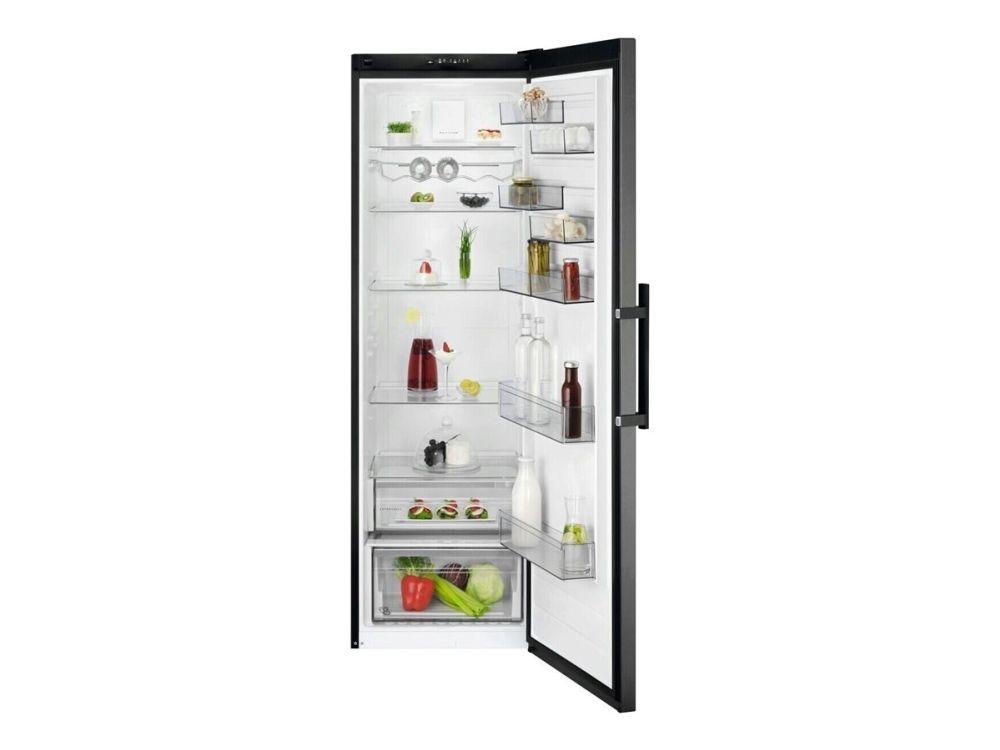 AEG 7000 RKE638E6MB - Køleskab - bredde: 59.5 cm - dybde: 65 cm - højde: 186 cm - 389.5 liter - Klasse E - matsort