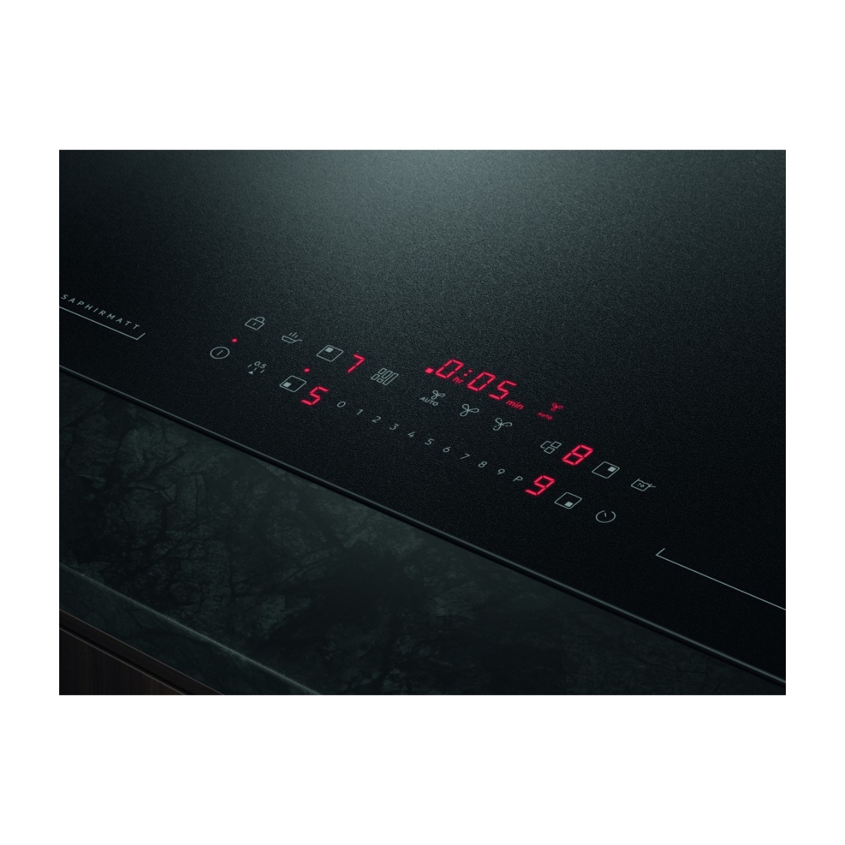 AEG 8000-serien TT8PCG33CZ SaphirMatt® induktionskogeplade med integreret emhætte