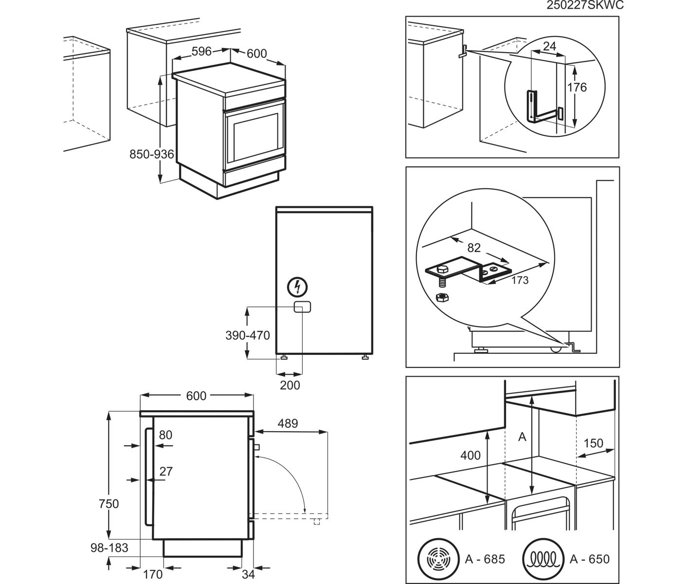 Electrolux LKR6400XNW  Keramisk Komfur